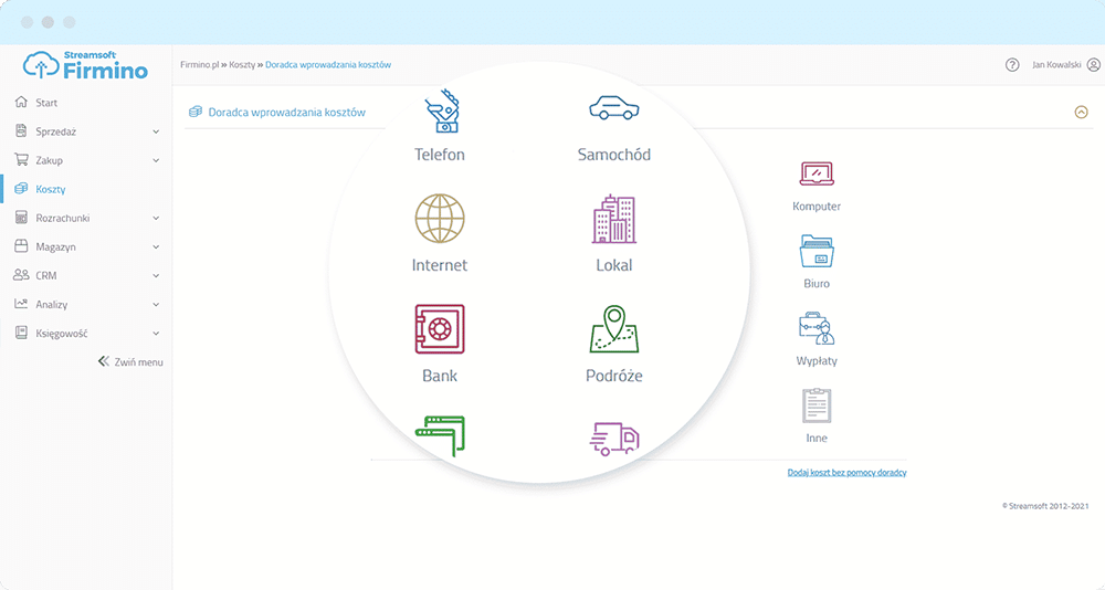 Ksiegowosc online wprowadzanie kosztów